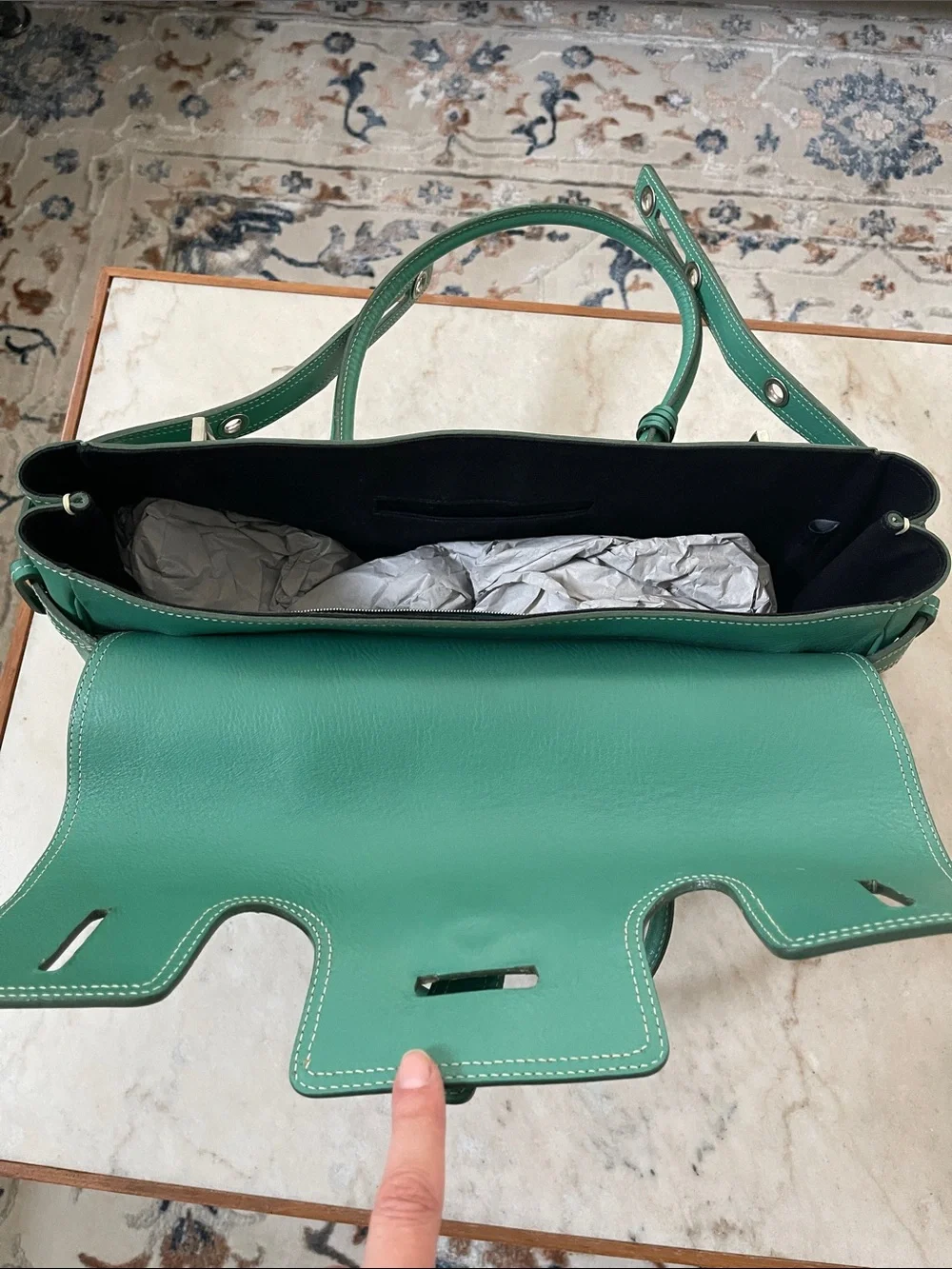 Luella Bartley Gisele handbag by Mullbery Teal Green Leather Satchel